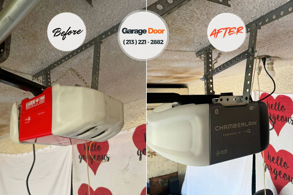Before and after: garage door repair Port Lavaca, TX